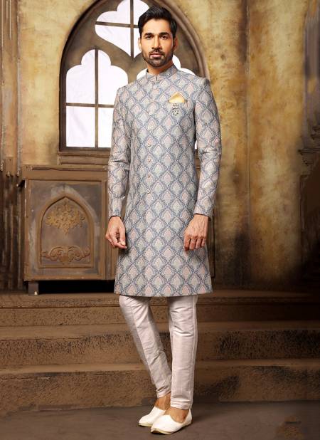 Blue Party Wear Mens Indo Western Collection 1147